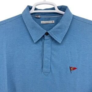 Cutter & Buck XL Blue Stripe Short Sleeve Golf Polo Shirt Annapolis Yacht Club